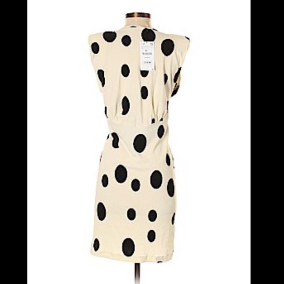 Zara Trafaluc Ivory Polka Dot Dress Size Small - Picture 4 of 5
